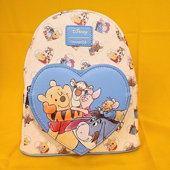 Loungefly Disney Winnie The Pooh Heart Hugs Cuddles Soft Tag Mini Backpack NEW main image 5